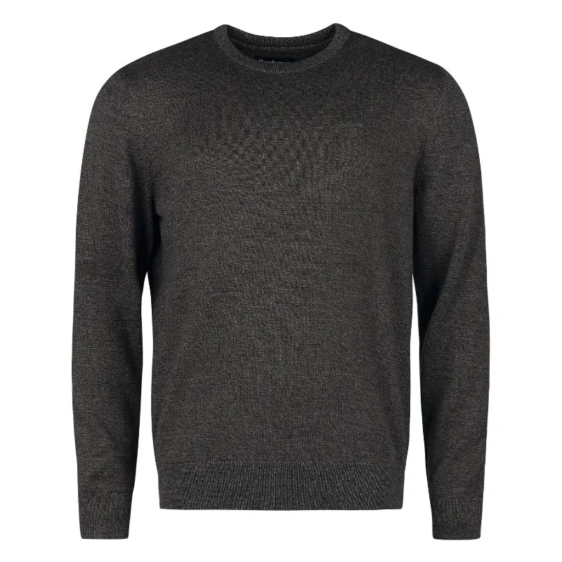 Barbour Firle Cotton Cashmere Mens Crew Neck Jumper - Olive Marl