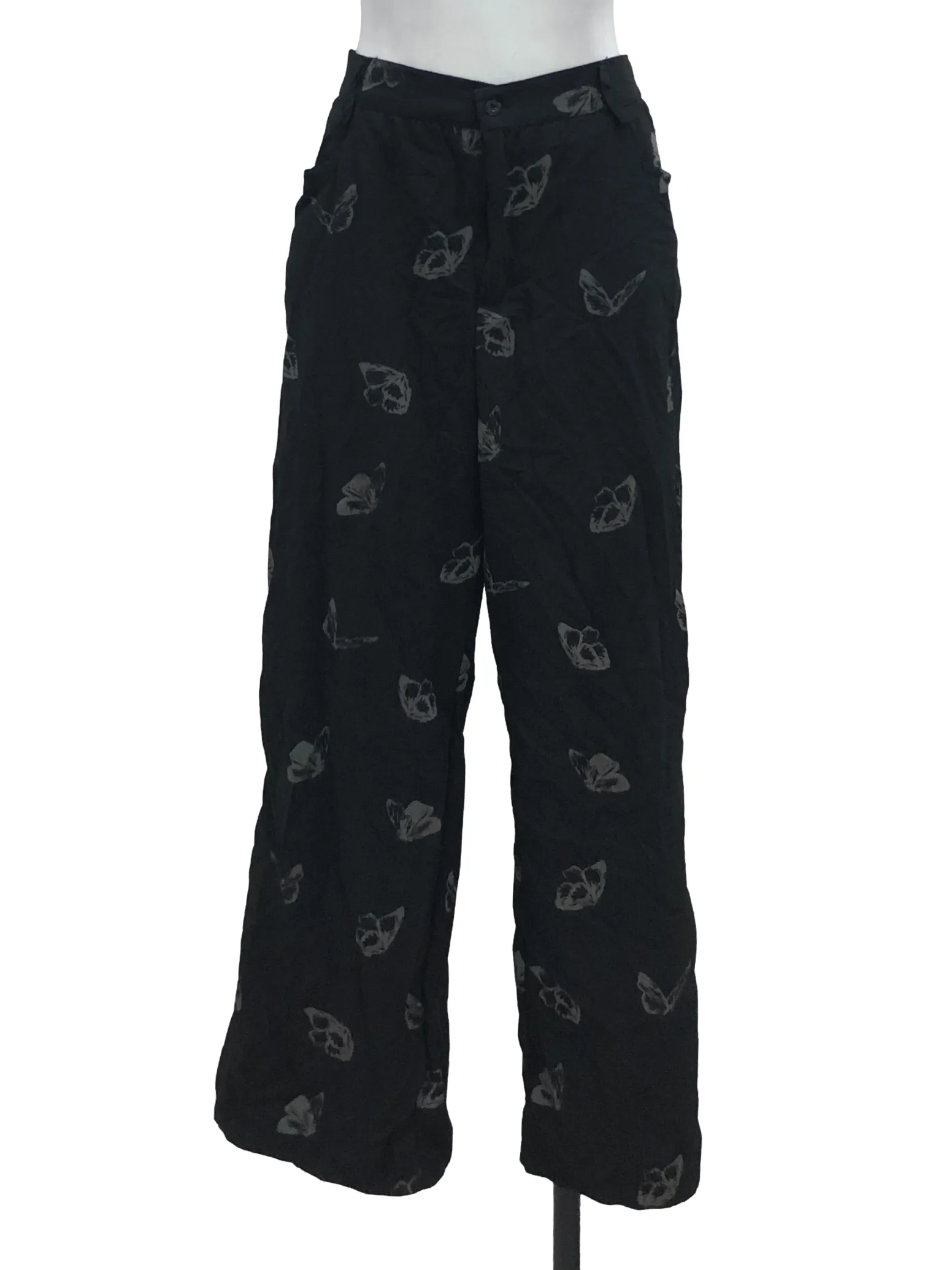 Black Floral Pants