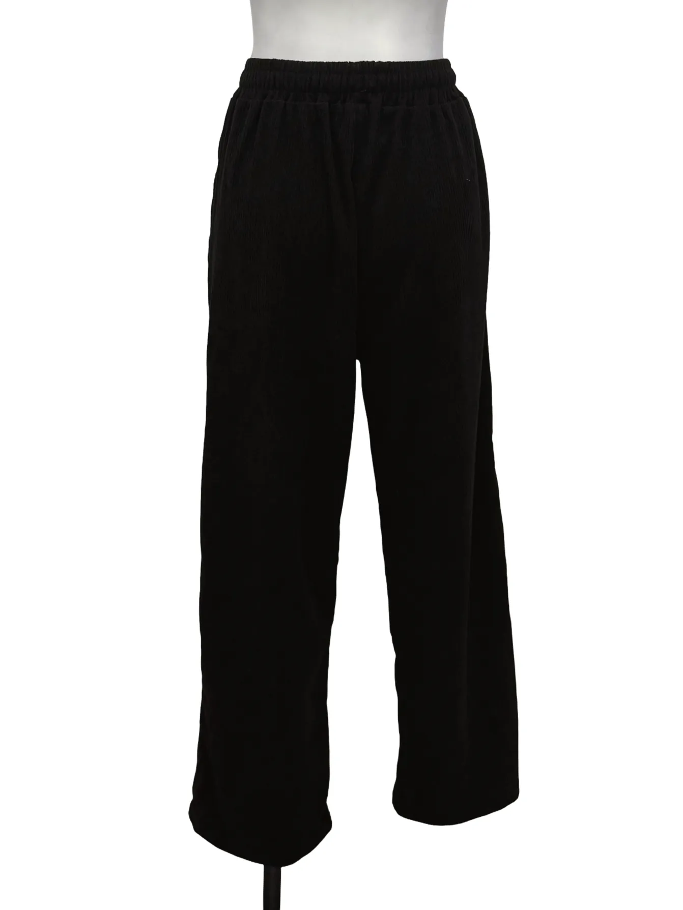 Black Knitted Drawstring Pants