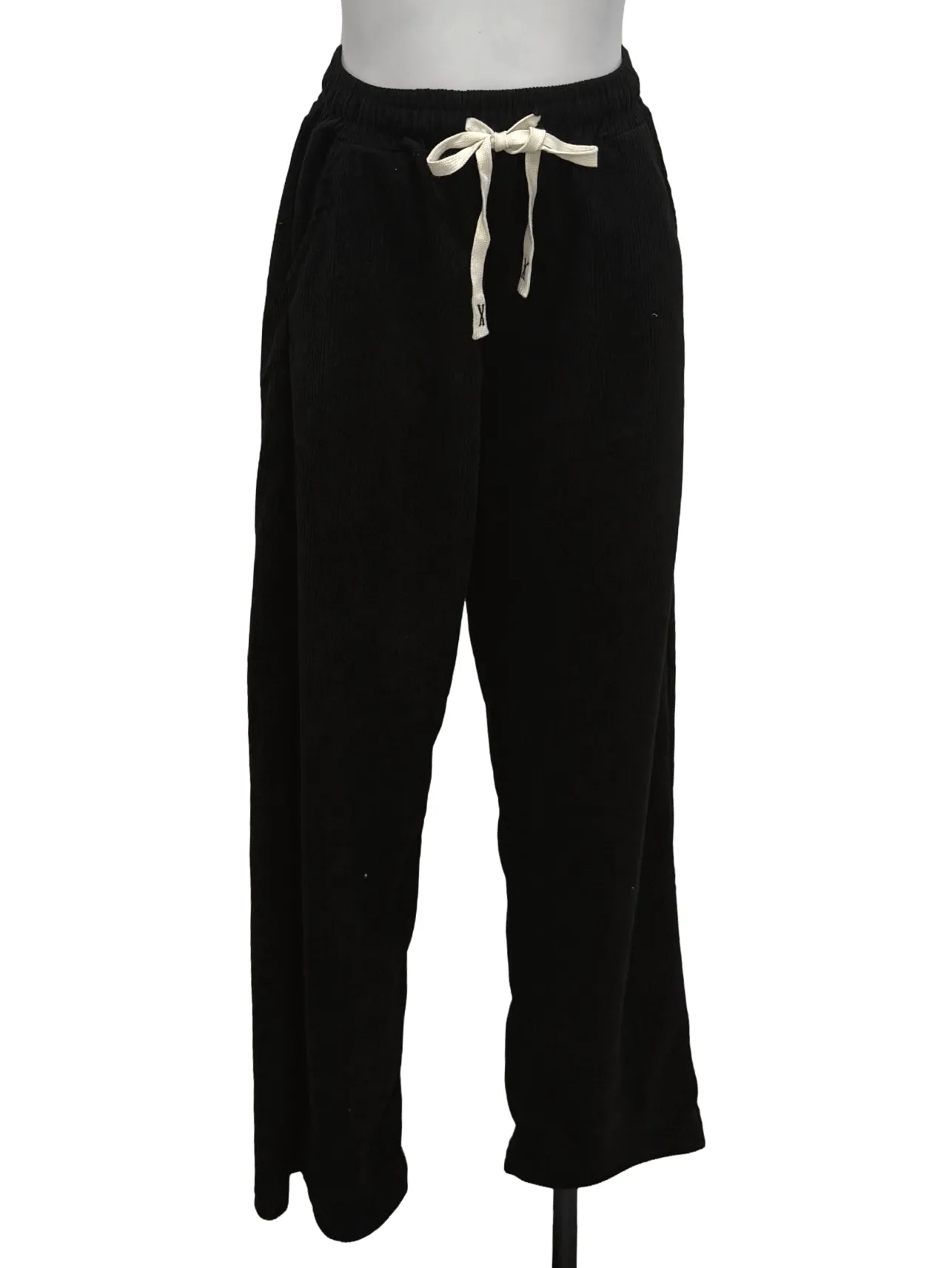 Black Knitted Drawstring Pants