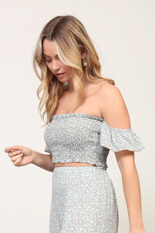 OFF THE SHOULDER FLORAL SET SKIRT