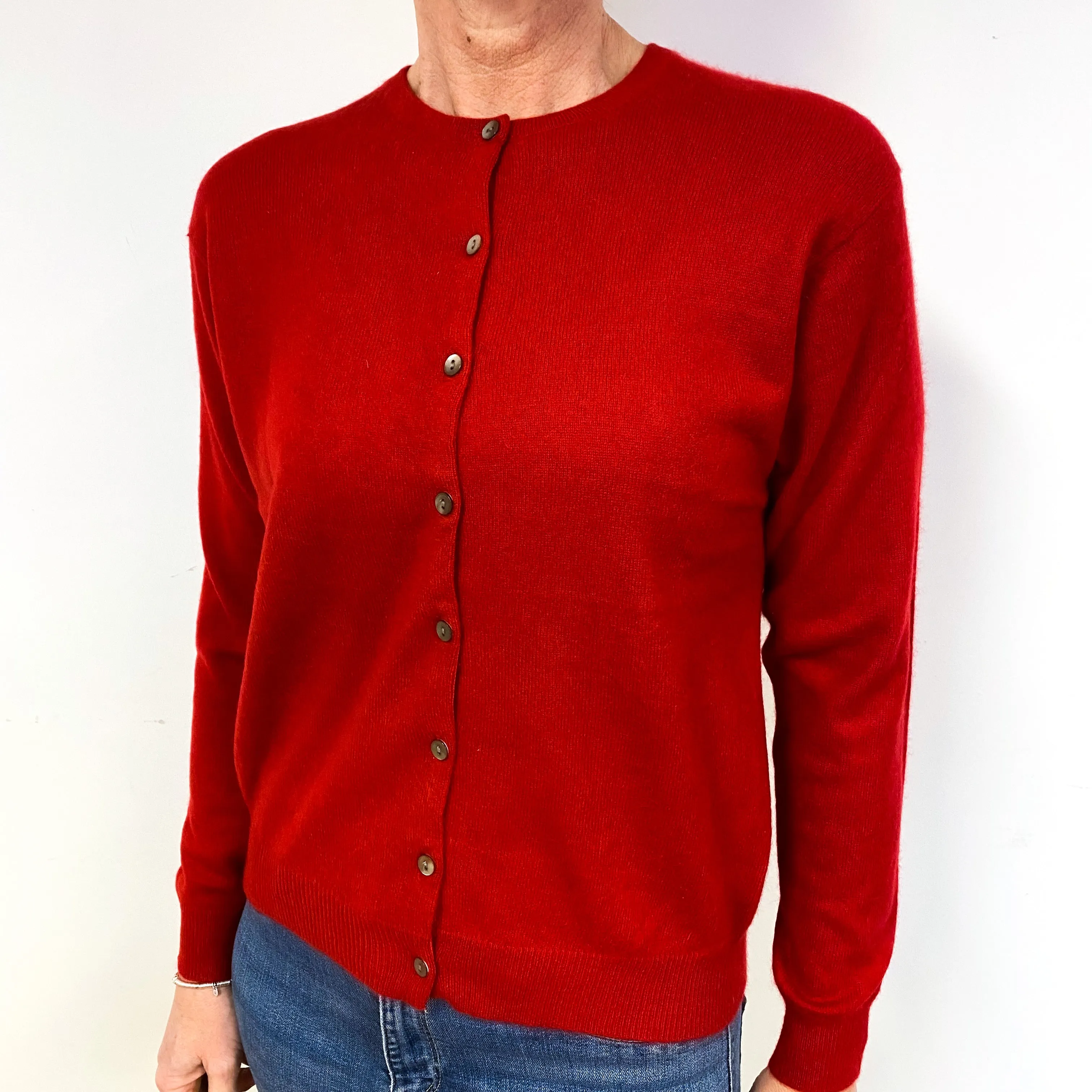 Postie Red Cashmere Cardigan Medium