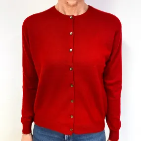 Postie Red Cashmere Cardigan Medium