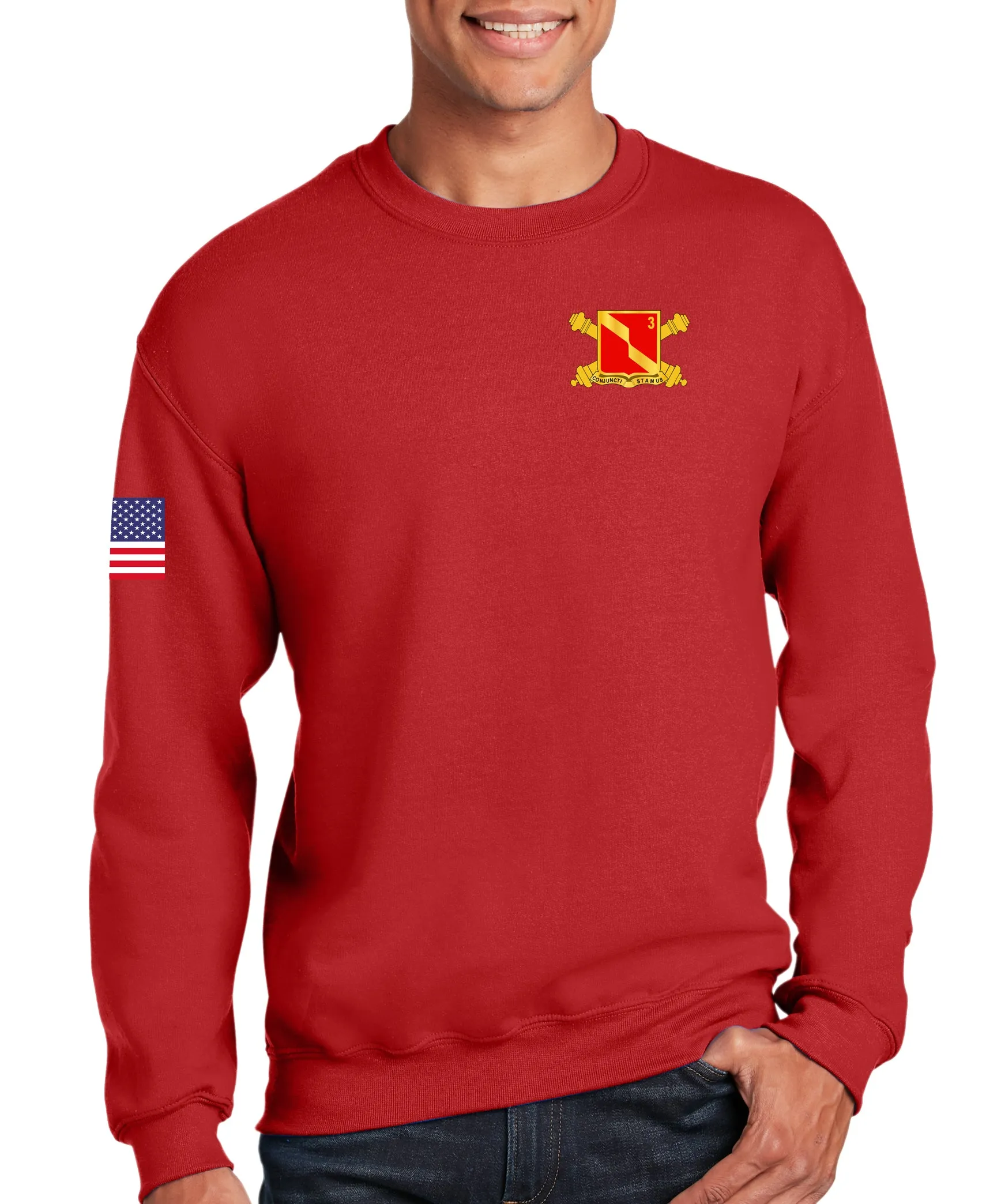 Red Crewneck Unisex Sweatshirt. This shirt IS approved for PT.