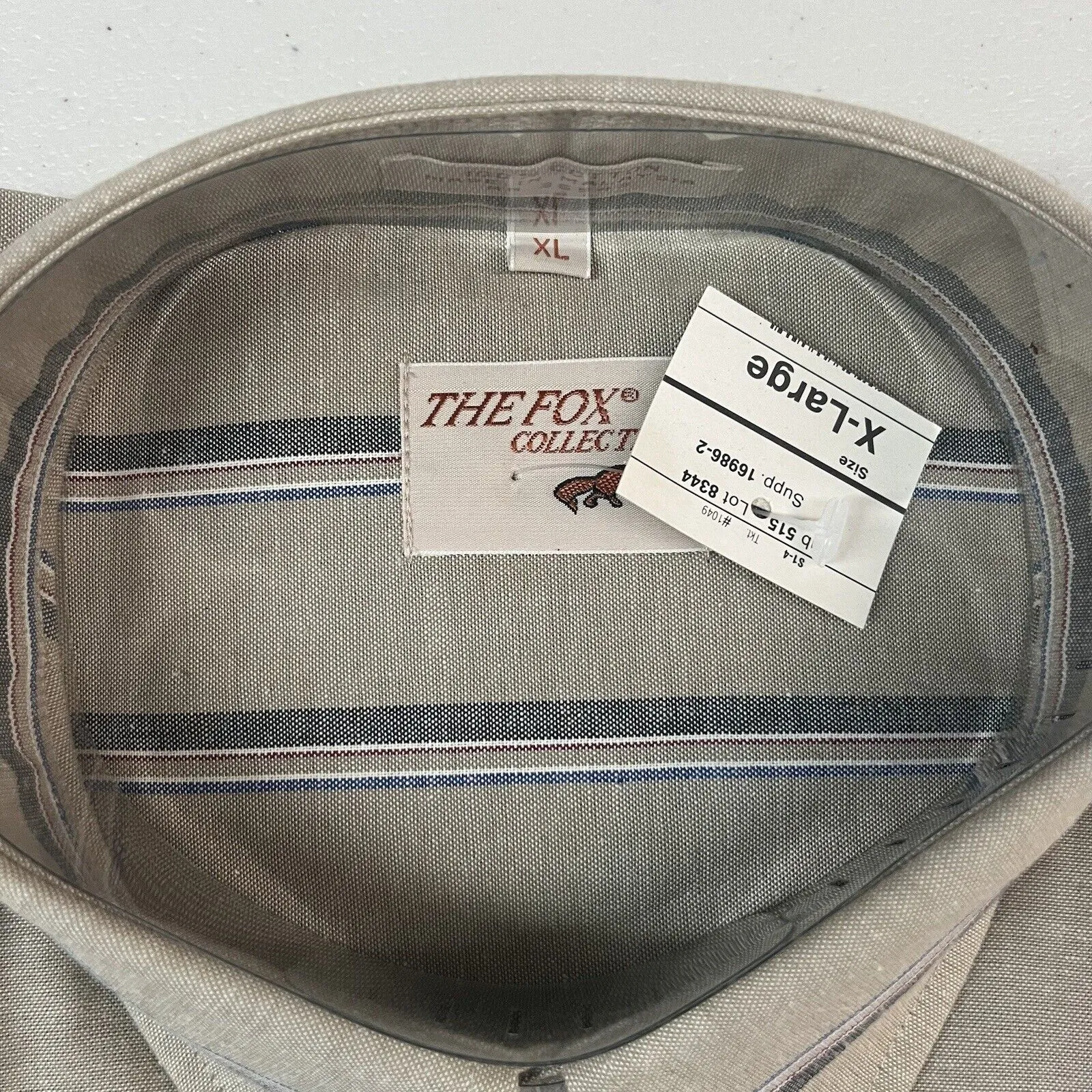 Vintage 80s The Fox Collection Plaid Button Long Sleeve Dress Shirt XL