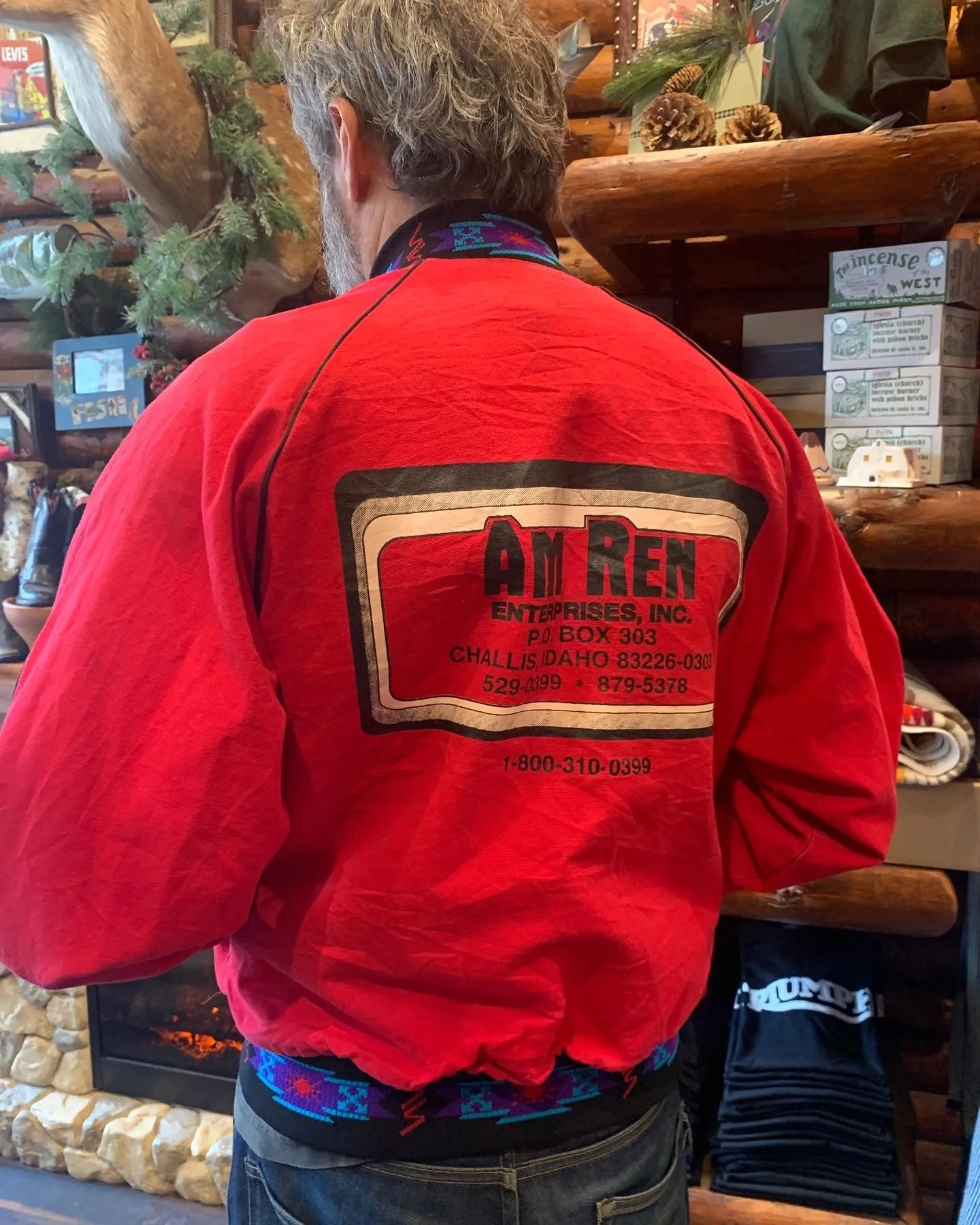 Vintage Rare Aztec Blanket Lined Walls Mountain Southwest Idaho Bomber Jacket, Lg. FREE POSTAGEe.
